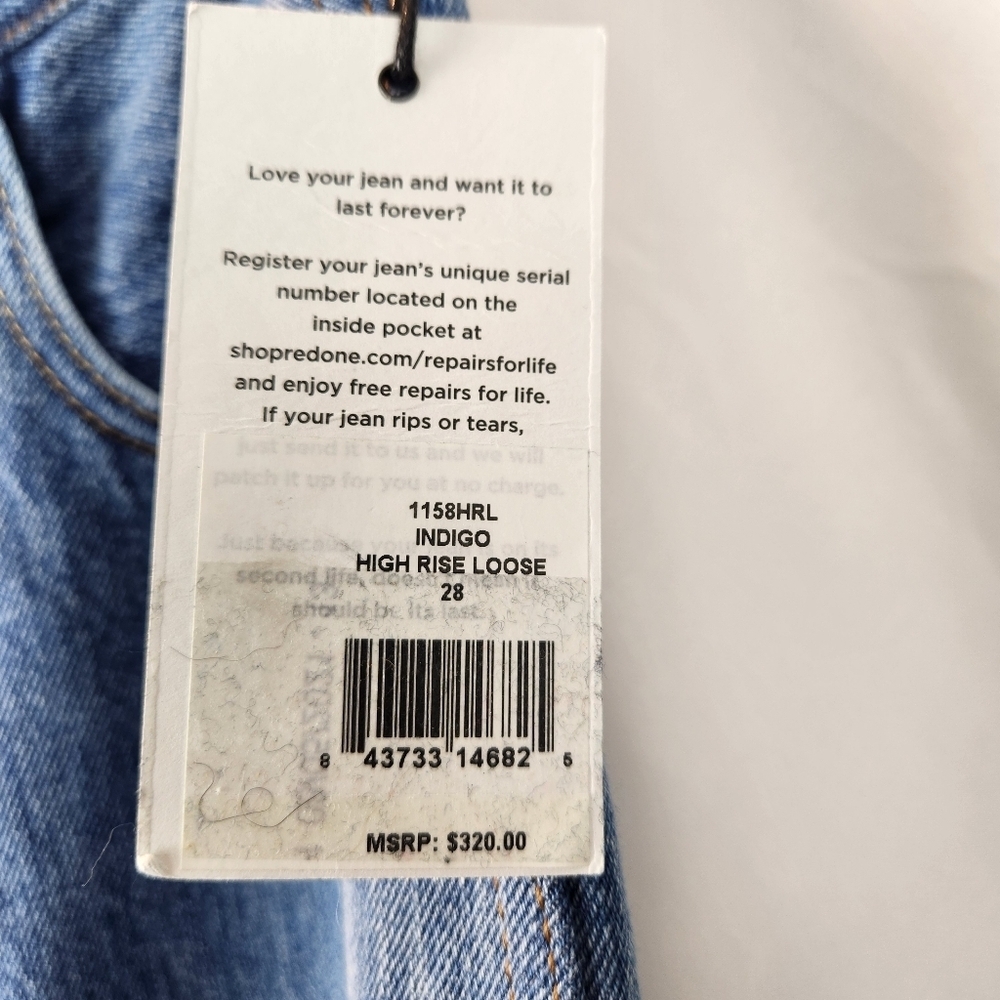 Re/done x Levi's high rise loose jeans size 28 BNWT - Picture 6 of 16